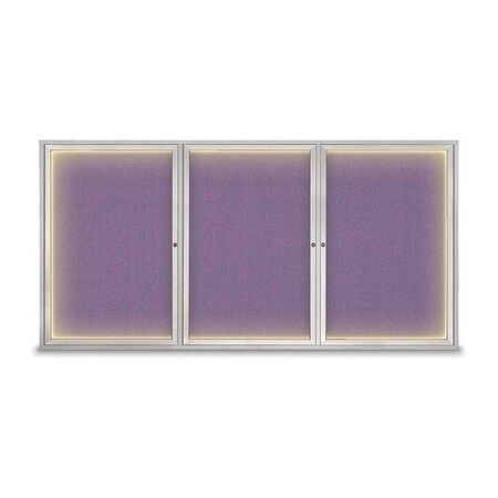 United Visual Products Corkboard, Amethyst/Satin, 96" x 48" UV420ILED-SATIN-AMETHY