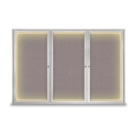 United Visual Products Corkboard, Surf/Satin, 72" x 48" UV419ILED-SATIN-SURF