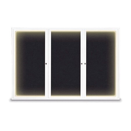 United Visual Products Corkboard, Rubber Backing/White, 72" x 48" UV419ILED-WHITE-RUBBER