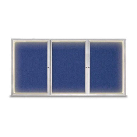United Visual Products Corkboard, Cobalt/Satin, 96" x 48" UV420ILED-SATIN-COBACC