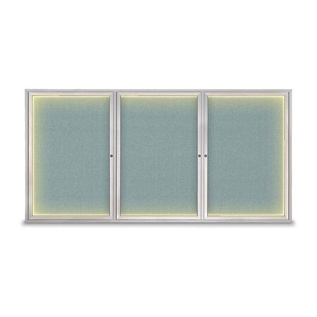United Visual Products Corkboard, Cloud/Satin, 96" x 48" UV420ILED-SATIN-CLOUD