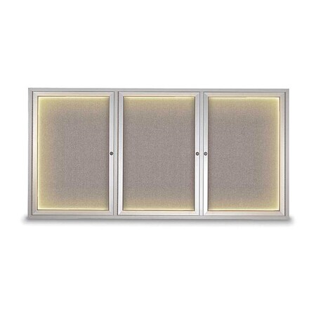United Visual Products Corkboard, Pearl/Satin, 72" x 36" UV418ILED-SATIN-PEARL