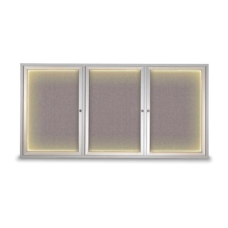 United Visual Products Corkboard, Surf/Satin, 72" x 36" UV418ILED-SATIN-SURF