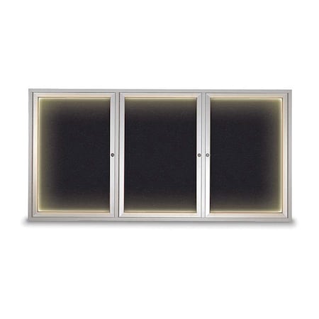 United Visual Products Corkboard, Rubber Backing/Satin, 72" x 36" UV418ILED-SATIN-RUBBER