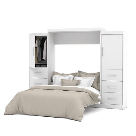 Bestar Queen Wall Bed Kit, Nebula, White, 115" 25884-17