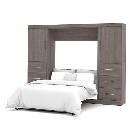Bestar Full Wall Bed Kit, Bark Gray, 109" 25894-47