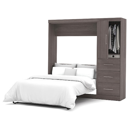 Bestar Full Wall Bed Kit, Nebula, Bark Gray, 84" 25892-47