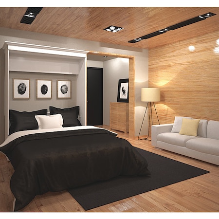 Bestar Queen Wall Bed, White, 70" 40184-17