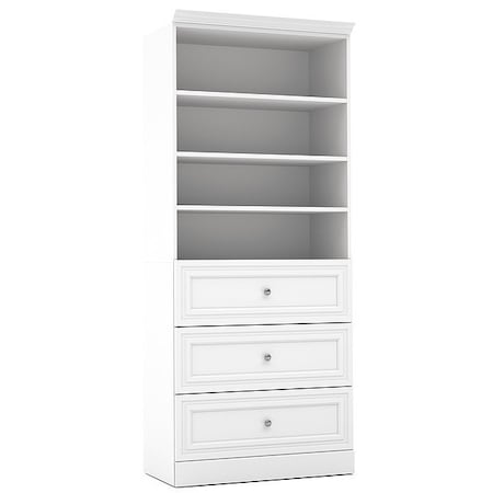 Bestar Storage Unit, w/3 Drawer Set, White, 36" 40850-17