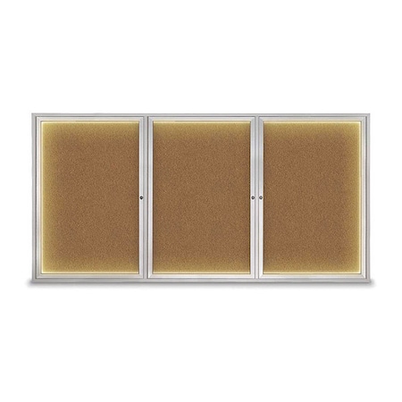 United Visual Products Corkboard, 96"x48", Synthetic Cork/Satin UV420ILED-SATIN-FORBO