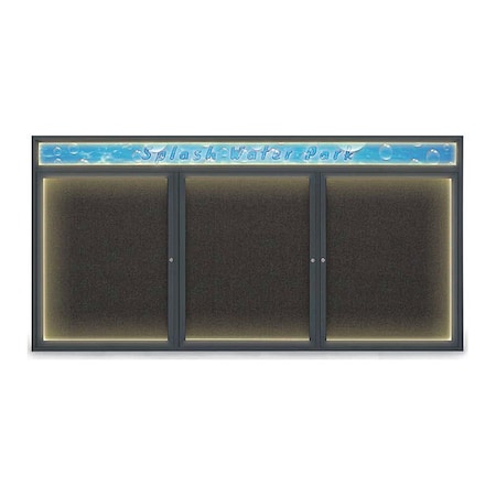 United Visual Products Corkboard, 96"x48", Black/Black UV455HILED-BLACK-BLACK