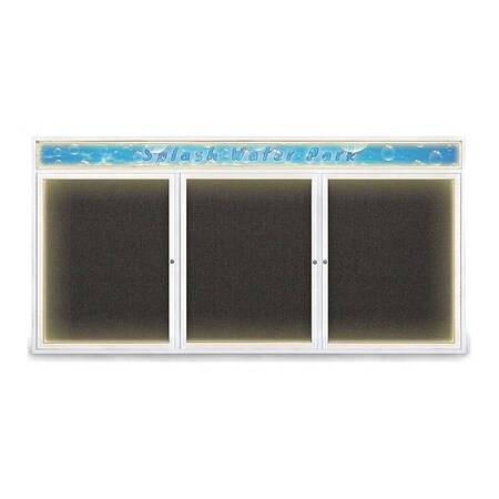 United Visual Products Corkboard, 96"x48", Black/White UV455HILED-WHITE-BLACK