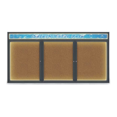 United Visual Products Corkboard, 96"x48", Synthetic Cork/Black UV455HILED-BLACK-FORBO