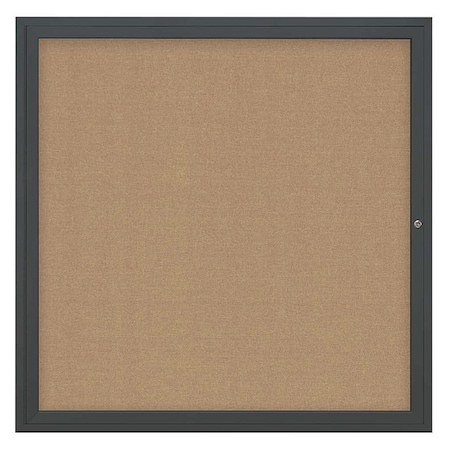 United Visual Products Corkboard, 48"x48", Buff/Black UV40448-BLACK-BUFF