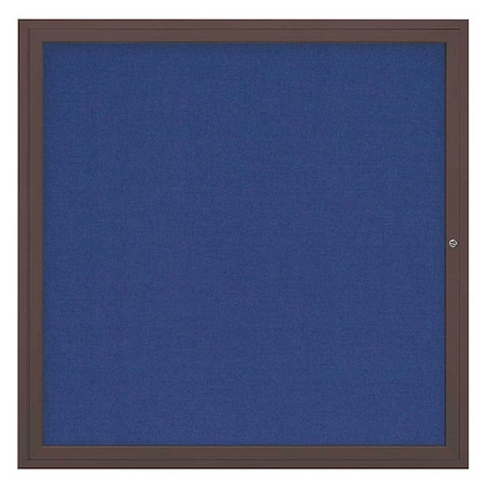 United Visual Products Corkboard, 48"x48", Cobalt Accent/Bronze UV40448-BRONZE-COBACC