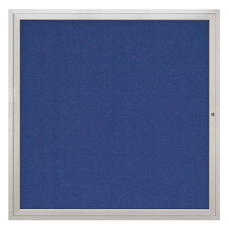 United Visual Products Corkboard, 48"x48", Cobalt Accent/Satin UV40448-SATIN-COBACC