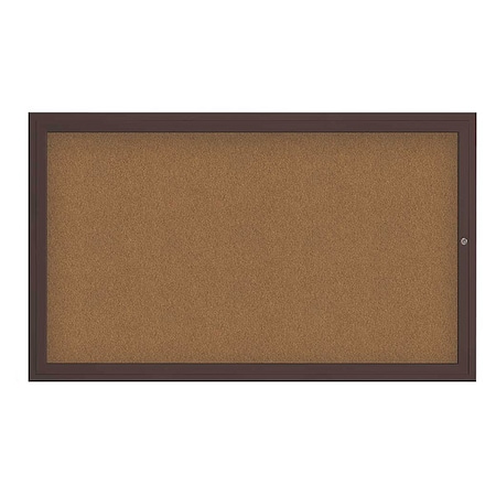 United Visual Products Corkboard, 60"x36", Synthetic Cork/Bronze UV4051-BRONZE-FORBO