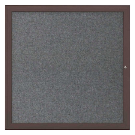 United Visual Products Corkboard, 48"x48", Medium Grey/Bronze UV40448-BRONZE-MEDGRY