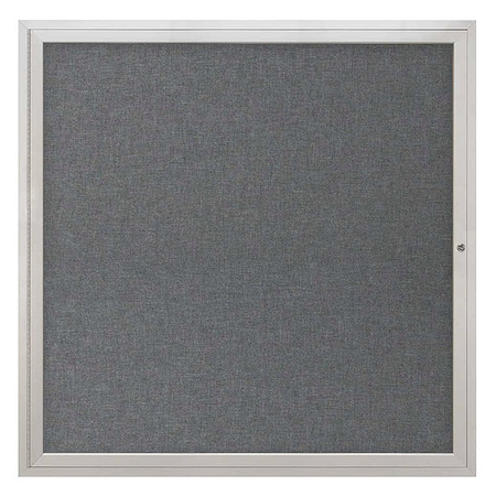 United Visual Products Corkboard, 48"x48", Medium Grey/Satin UV40448-SATIN-MEDGRY