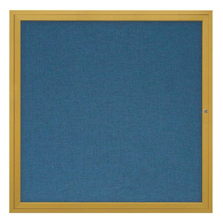 United Visual Products Corkboard, 48"x48", Ultramarine/Gold UV40448-GOLD-ULTMAR