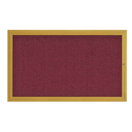 United Visual Products Corkboard, 60"x36", Deep Burgundy/Gold UV4051-GOLD-DBURGU