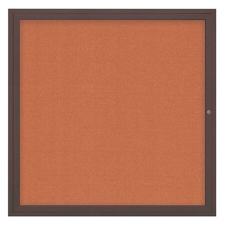 United Visual Products Corkboard, 48"x48", Apricot/Bronze UV40448-BRONZE-APRICOT