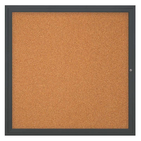 United Visual Products Corkboard, 48"x48", Cork/Black UV40448-BLACK-CORK