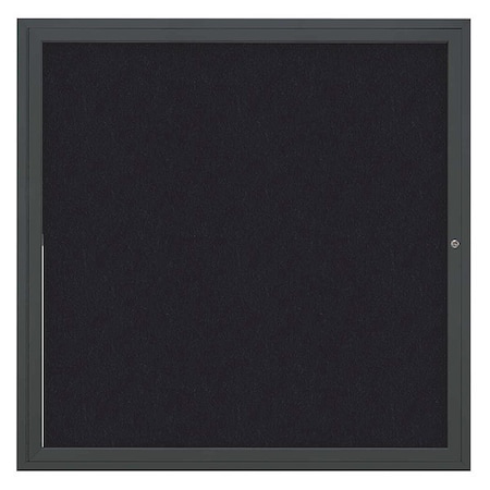 United Visual Products Corkboard, 48"x48", Rubber/Black UV40448-BLACK-RUBBER
