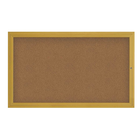 United Visual Products Corkboard, 60"x36", Synthetic Cork/Gold UV4051-GOLD-FORBO