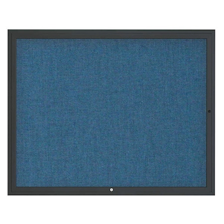 United Visual Products Corkboard, 60"x48", Ultramarine/Black UV4052-BLACK-ULTMAR