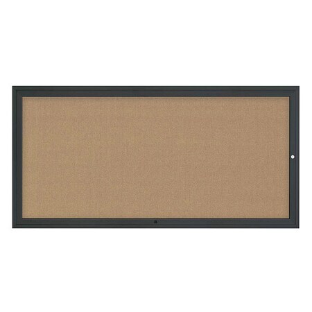 United Visual Products Corkboard, 72"x36", Buff/Black UV4071-BLACK-BUFF
