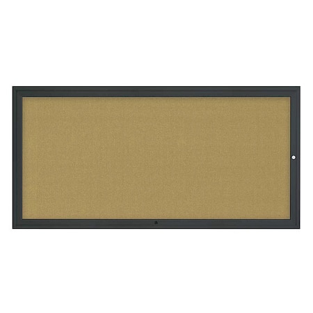 United Visual Products Corkboard, 72"x36", Keylime/Black UV4071-BLACK-KEYLIME