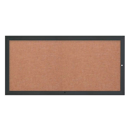 United Visual Products Corkboard, 72"x36", Cinnabar/Black UV4071-BLACK-CINNABA