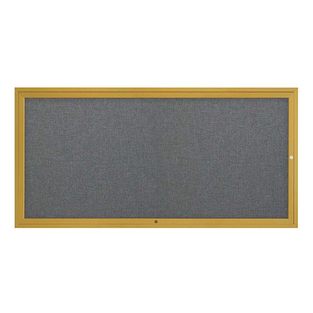 United Visual Products Corkboard, 72"x36", Medium Grey/Gold UV4071-GOLD-MEDGRY