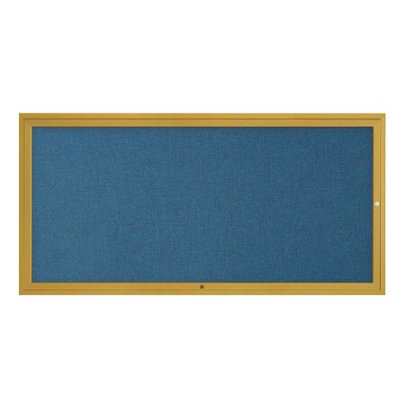 United Visual Products Corkboard, 72"x36", Ultramarine/Gold UV4071-GOLD-ULTMAR