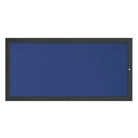 United Visual Products Corkboard, 72"x36", Cobalt Accent/Black UV4071-BLACK-COBACC