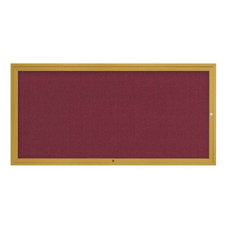 United Visual Products Corkboard, 72"x36", Deep Burgundy/Gold UV4071-GOLD-DBURGU