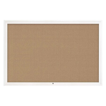 United Visual Products Corkboard, 72"x48", Buff/White UV4081-WHITE-BUFF