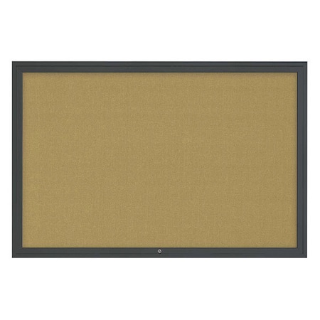 United Visual Products Corkboard, 72"x48", Keylime/Black UV4081-BLACK-KEYLIME