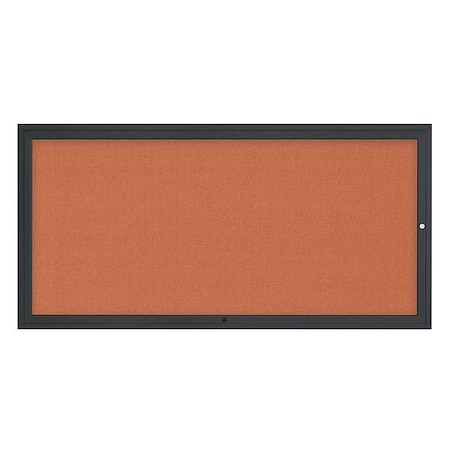 United Visual Products Corkboard, 72"x36", Apricot/Black UV4071-BLACK-APRICOT