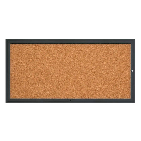 United Visual Products Corkboard, 72"x36", Cork/Black UV4071-BLACK-CORK