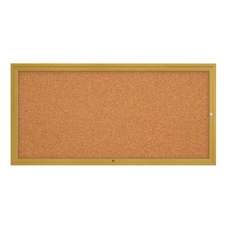 United Visual Products Corkboard, 72"x36", Cork/Gold UV4071-GOLD-CORK