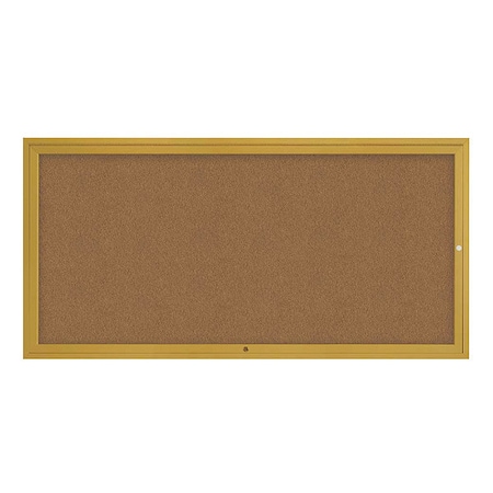 United Visual Products Corkboard, 72"x36", Synthetic Cork/Gold UV4071-GOLD-FORBO