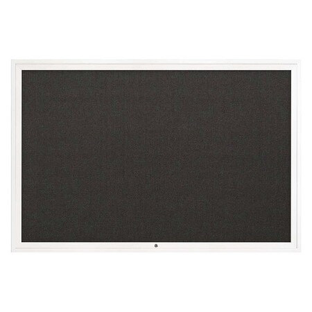 United Visual Products Corkboard, 72"x48", Black/White UV4081-WHITE-BLACK