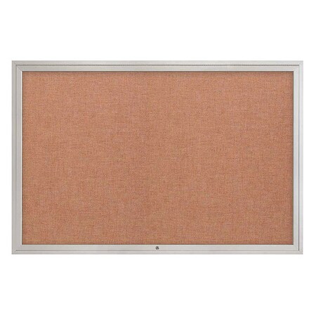 United Visual Products Corkboard, 72"x48", Cinnabar/Satin UV4081-SATIN-CINNABA