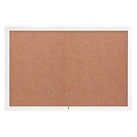 United Visual Products Corkboard, 72"x48", Cinnabar/White UV4081-WHITE-CINNABA
