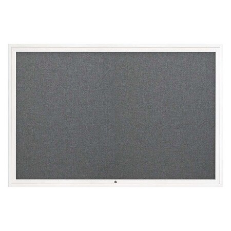 United Visual Products Corkboard, 72"x48", Medium Grey/White UV4081-WHITE-MEDGRY