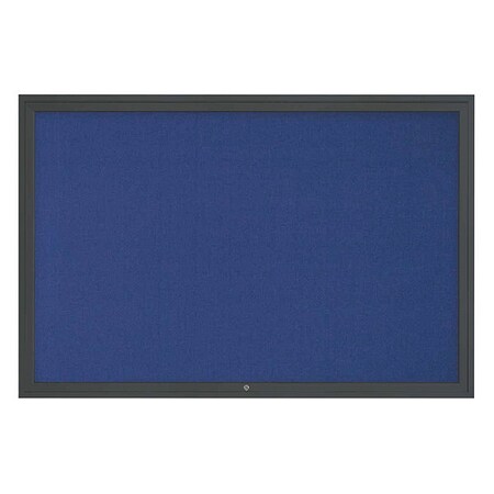 United Visual Products Corkboard, 72"x48", Cobalt Accent/Black UV4081-BLACK-COBACC