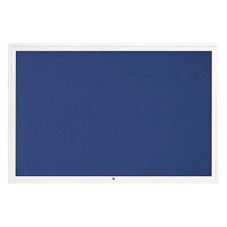 United Visual Products Corkboard, 72"x48", Cobalt Accent/White UV4081-WHITE-COBACC