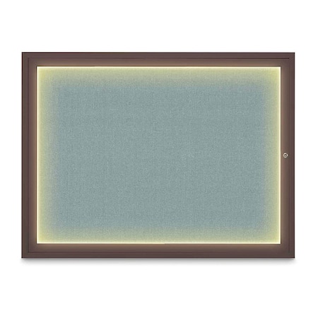 United Visual Products Corkboard, 48"x36", Cloud/Bronze UV416ILED1-BRONZE-CLOUD